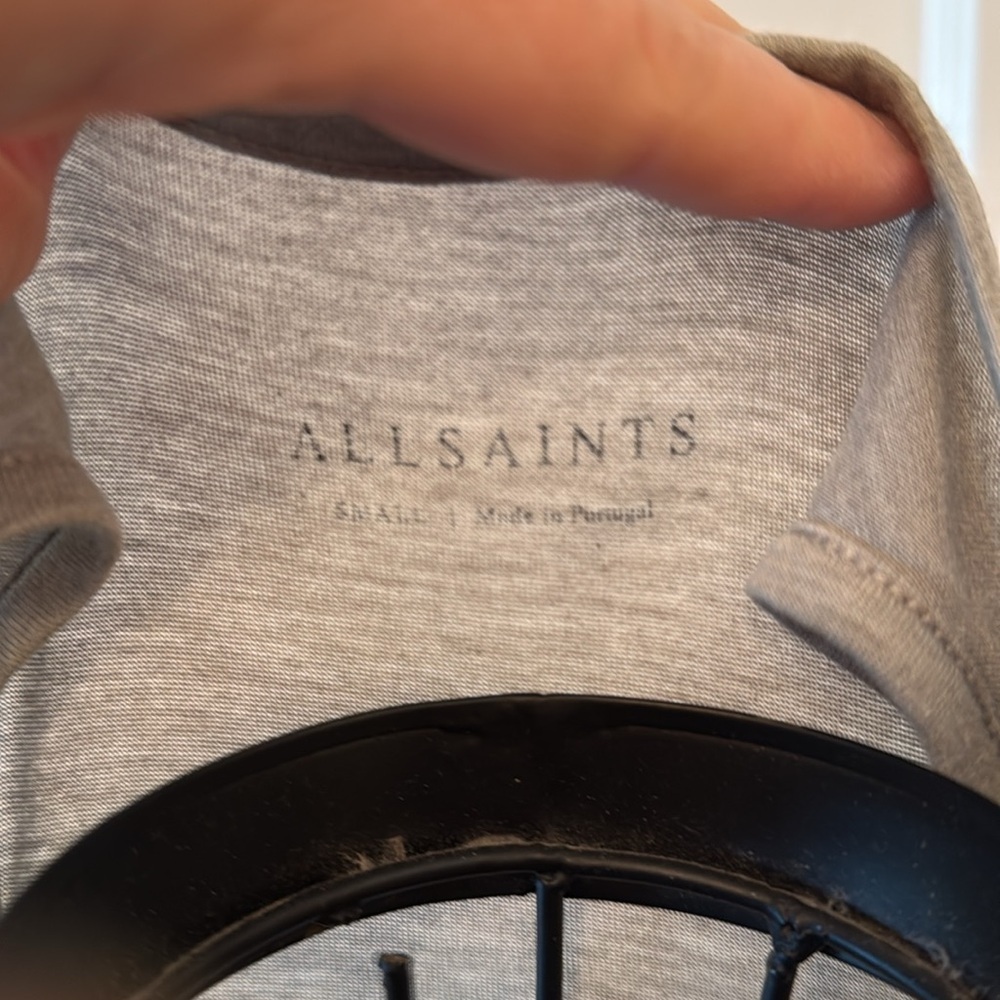 All Saints Gray Fitted Ribbed Tank Top - Picture 3 of 6